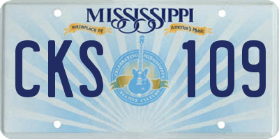 MS license plate CKS109