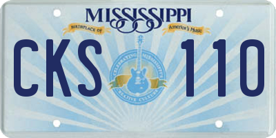 MS license plate CKS110