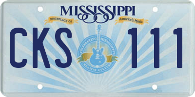 MS license plate CKS111