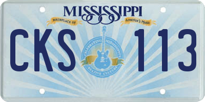 MS license plate CKS113