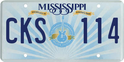 MS license plate CKS114