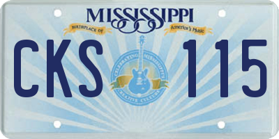 MS license plate CKS115