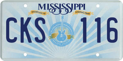 MS license plate CKS116