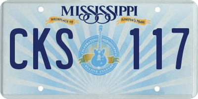 MS license plate CKS117