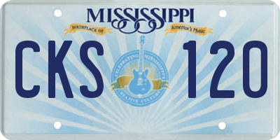 MS license plate CKS120