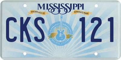 MS license plate CKS121