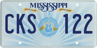 MS license plate CKS122