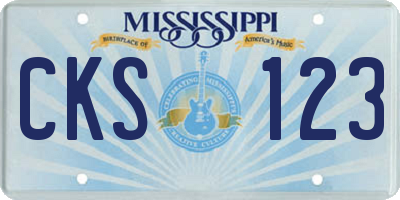 MS license plate CKS123