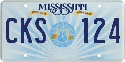 MS license plate CKS124
