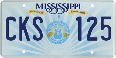 MS license plate CKS125