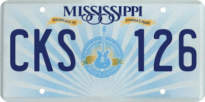 MS license plate CKS126