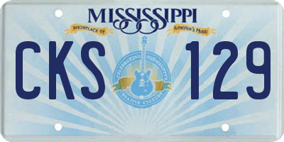 MS license plate CKS129
