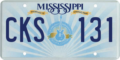MS license plate CKS131