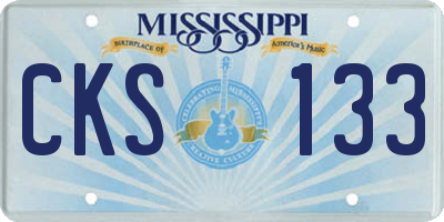MS license plate CKS133