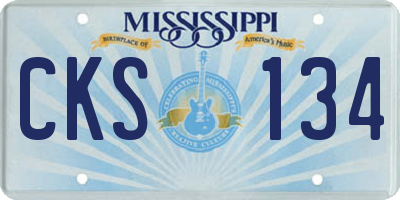 MS license plate CKS134