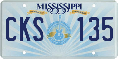 MS license plate CKS135