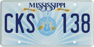 MS license plate CKS138
