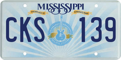 MS license plate CKS139