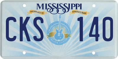 MS license plate CKS140