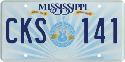 MS license plate CKS141