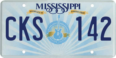 MS license plate CKS142