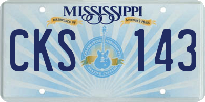 MS license plate CKS143