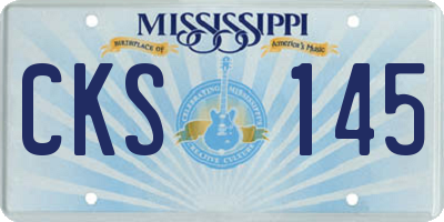 MS license plate CKS145