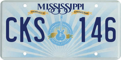 MS license plate CKS146