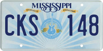 MS license plate CKS148