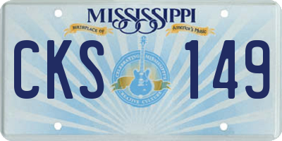 MS license plate CKS149