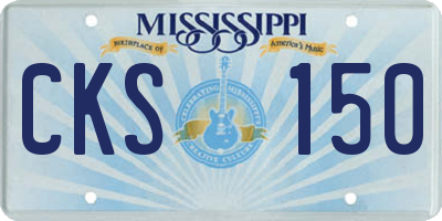 MS license plate CKS150