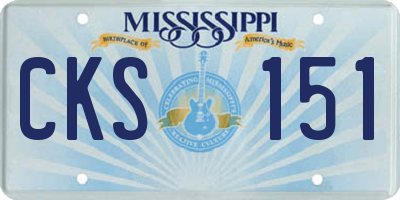 MS license plate CKS151