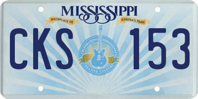 MS license plate CKS153