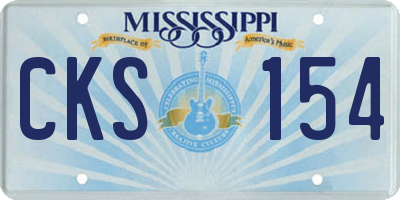 MS license plate CKS154