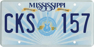 MS license plate CKS157