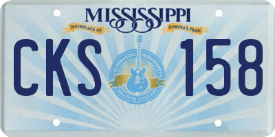 MS license plate CKS158