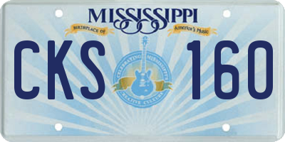 MS license plate CKS160
