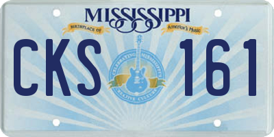 MS license plate CKS161
