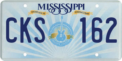 MS license plate CKS162