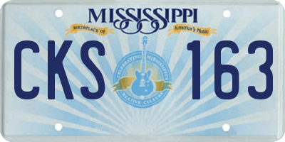MS license plate CKS163