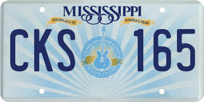 MS license plate CKS165