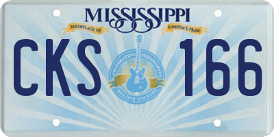 MS license plate CKS166