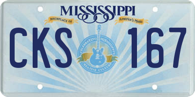MS license plate CKS167