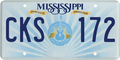 MS license plate CKS172