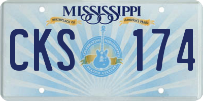 MS license plate CKS174