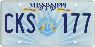 MS license plate CKS177