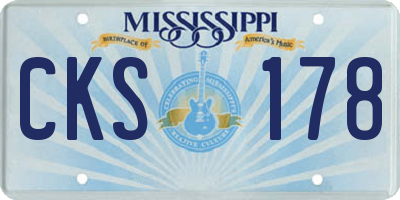 MS license plate CKS178