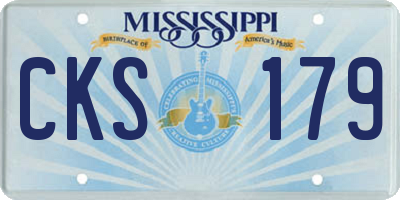 MS license plate CKS179