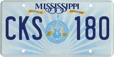 MS license plate CKS180