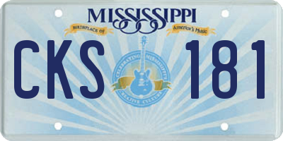 MS license plate CKS181